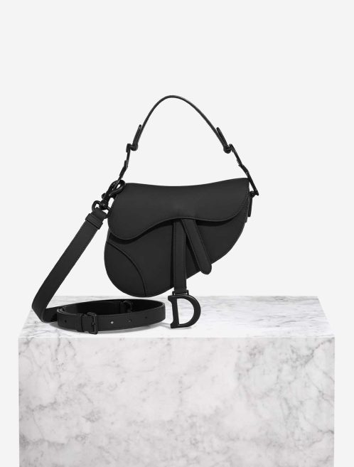 Dior Saddle Mini Calf Black Matte Front | Sell your designer bag