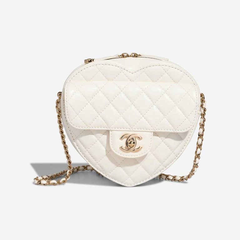 Chanel Timeless Heart Large Lamb White Front | Sell your designer bag