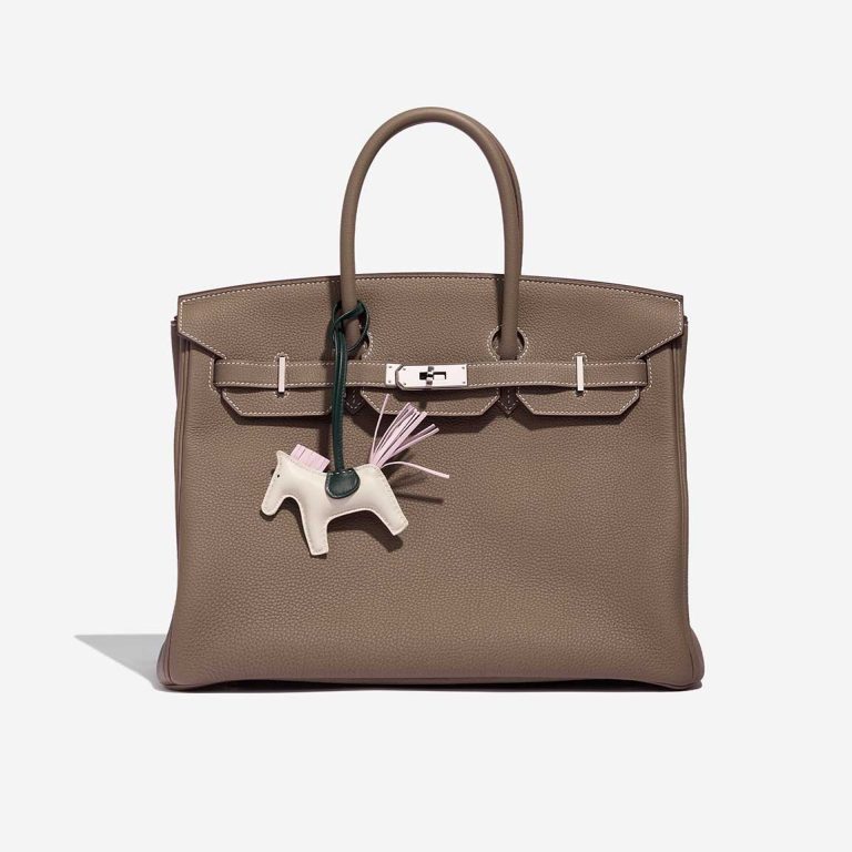 Hermès Rodeo PM Milo Lamb Craie / Mauve Pâle / Vert Cyprès Front | Sell your designer bag