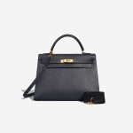 Hermès Kelly 28 Courchevel Bleu Marine Front | Sell your designer bag