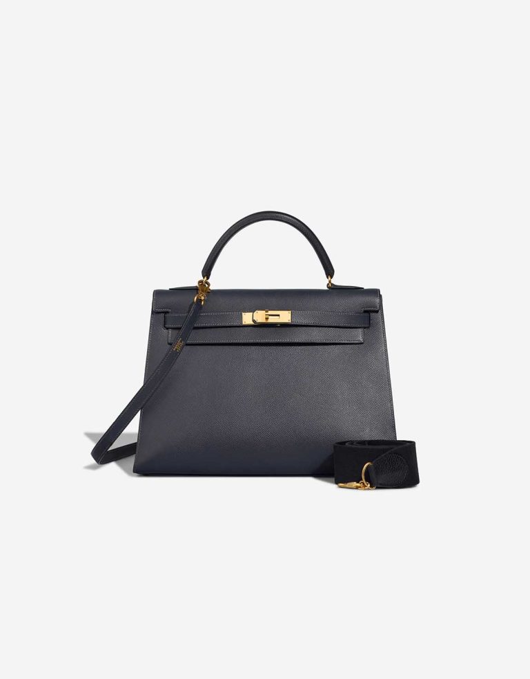 Hermès Kelly 28 Courchevel Bleu Marine Front | Sell your designer bag