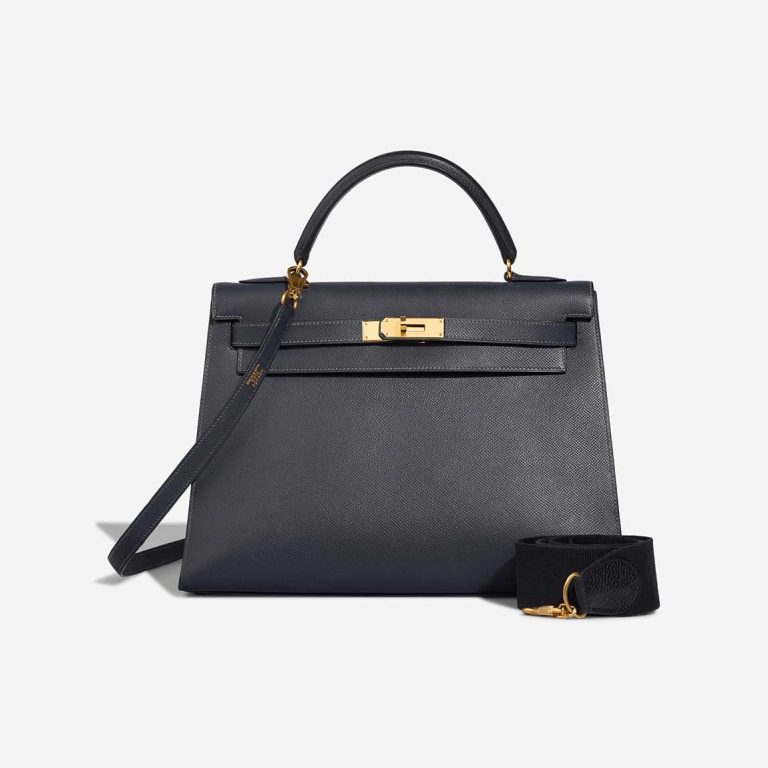 Hermès Kelly 28 Courchevel Bleu Marine Front | Sell your designer bag