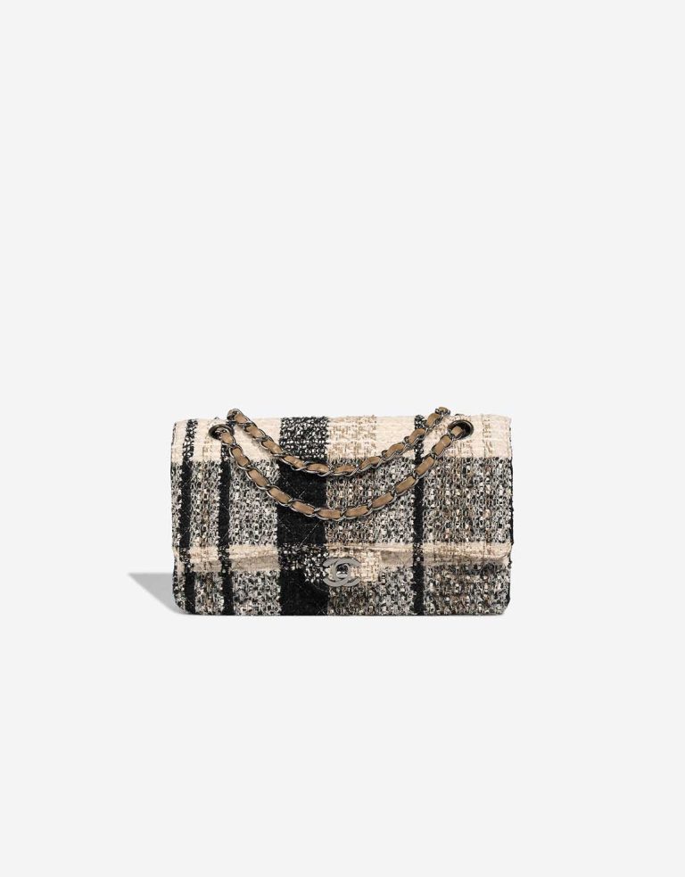 Chanel Timeless Medium Tweed Cream / Black Front | Sell your designer bag