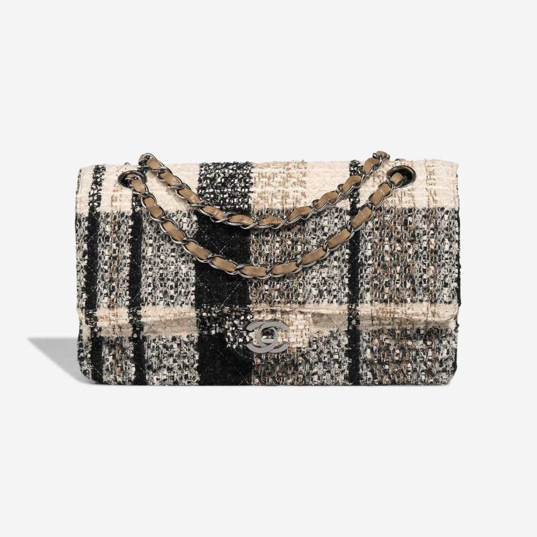 Chanel Timeless Medium Tweed Cream / Black Front | Sell your designer bag