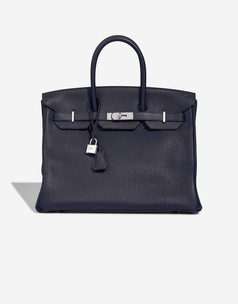 Hermès Birkin HSS 35 Taurillon Clémence Bleu Navy / Anemone Front | Sell your designer bag