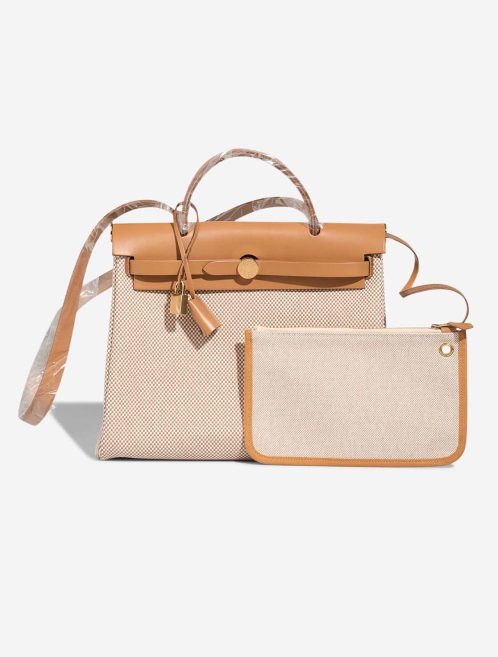 Hermès Herbag 31 Toile / Vache Hunter Écru / Beige Front | Sell your designer bag