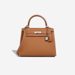 Hermès Kelly 25 Epsom Gold Front | Verkaufen Sie Ihre Designer-Tasche