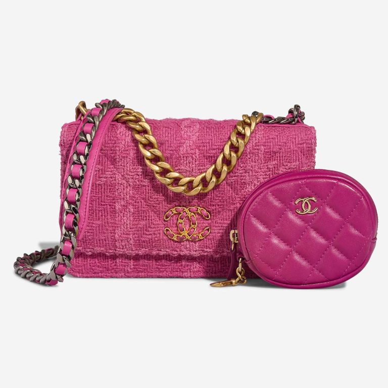 Chanel 19 Wallet On Chain Tweed / Lamb Pink Front | Sell your designer bag