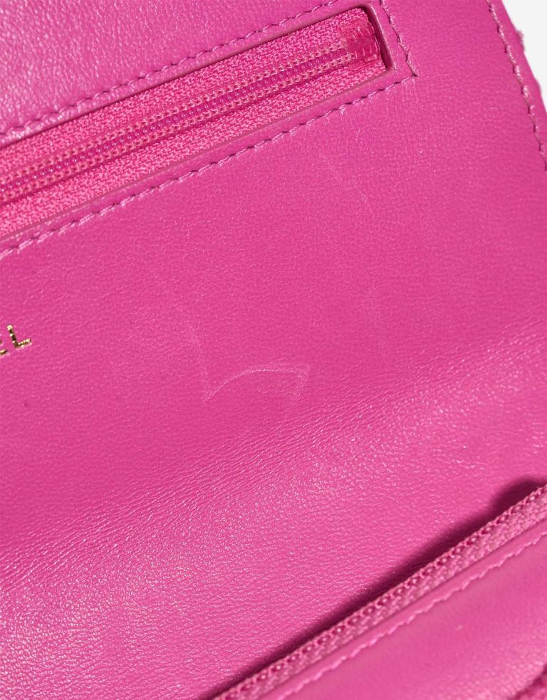 Chanel 19 Wallet On Chain Tweed / Lamb Pink Signs of wear | Sell your designer bag