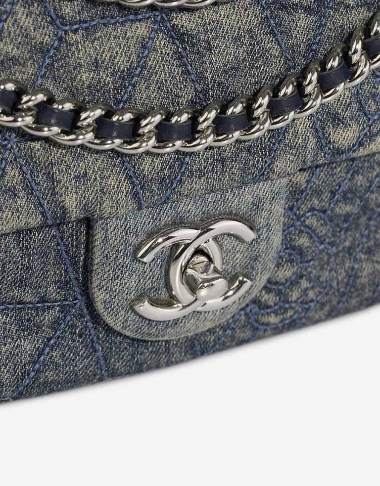 Chanel Timeless Medium Denim Blue Closing System | Sell your designer bag