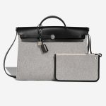 Hermès Herbag 39 Toile / Vache Hunter Écru / Black Front | Sell your designer bag