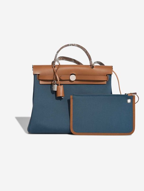 Hermès Herbag 31 Toile Retourné Bleu Tempete Front | Sell your designer bag