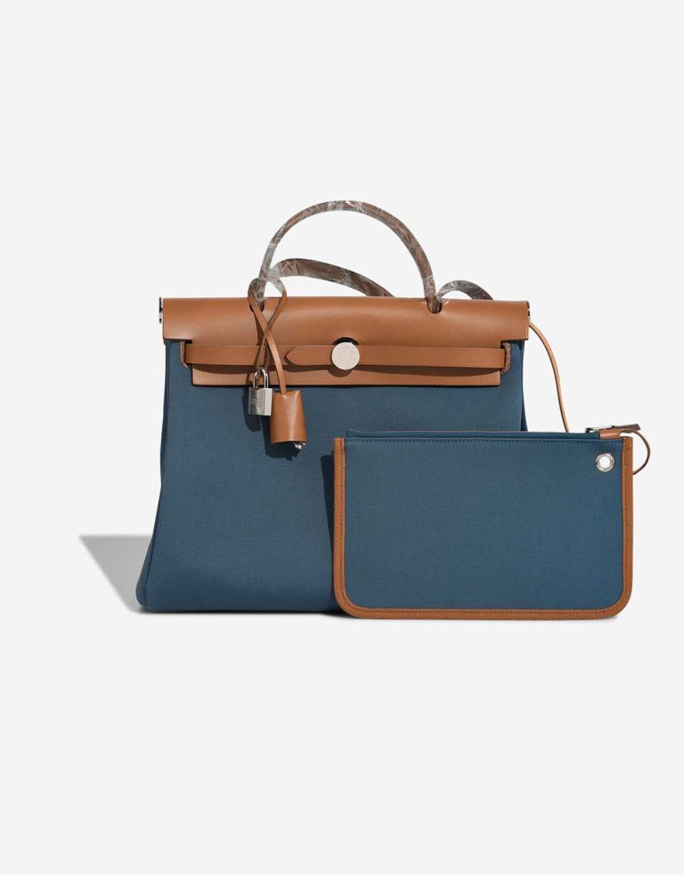 Hermès Herbag 31 Toile Retourné Bleu Tempete Front | Sell your designer bag