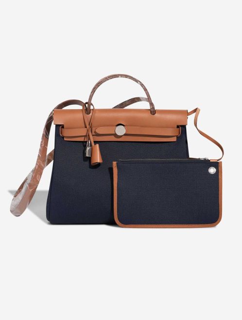 Hermès Herbag 31 Toile / Vache Hunter Bleu Marine / Naturel Front | Sell your designer bag