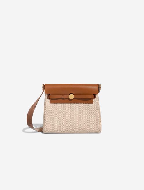 Hermès Herbag Mini Toile H / Vache Hunter Écru / Beige / Fauve Front | Sell your designer bag