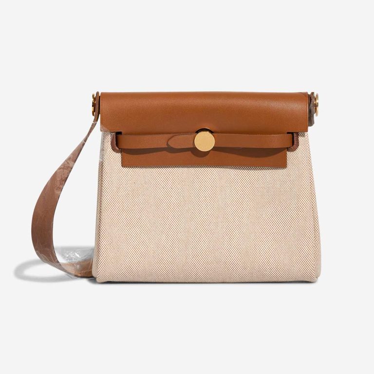 Hermès Herbag Mini Toile H / Vache Hunter Écru / Beige / Fauve Front | Sell your designer bag