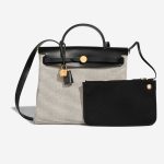 Hermès Herbag 31 Vache Hunter / Toile Quadrille Écru / White / Black Front | Sell your designer bag