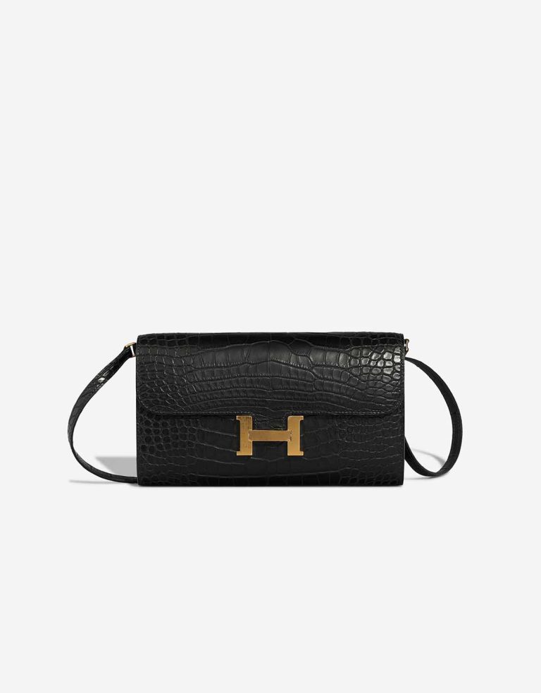 Hermès Constance To Go Alligator Mississippi Black Front | Sell your designer bag