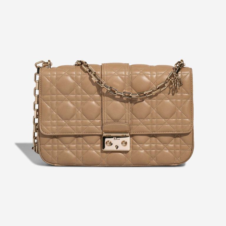 Dior Miss Dior Medium Lammleder Beige Front | Verkaufen Sie Ihre Designertasche