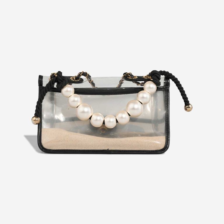 Chanel Timeless 'Sand By The Sea' Medium Lamb / PVC / Pearls Black / Beige | Sell your designer bag