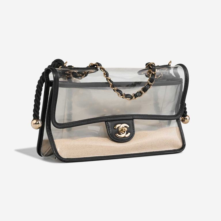 Chanel Timeless 'Sand By The Sea' Medium Lamb / PVC / Pearls Black / Beige | Sell your designer bag