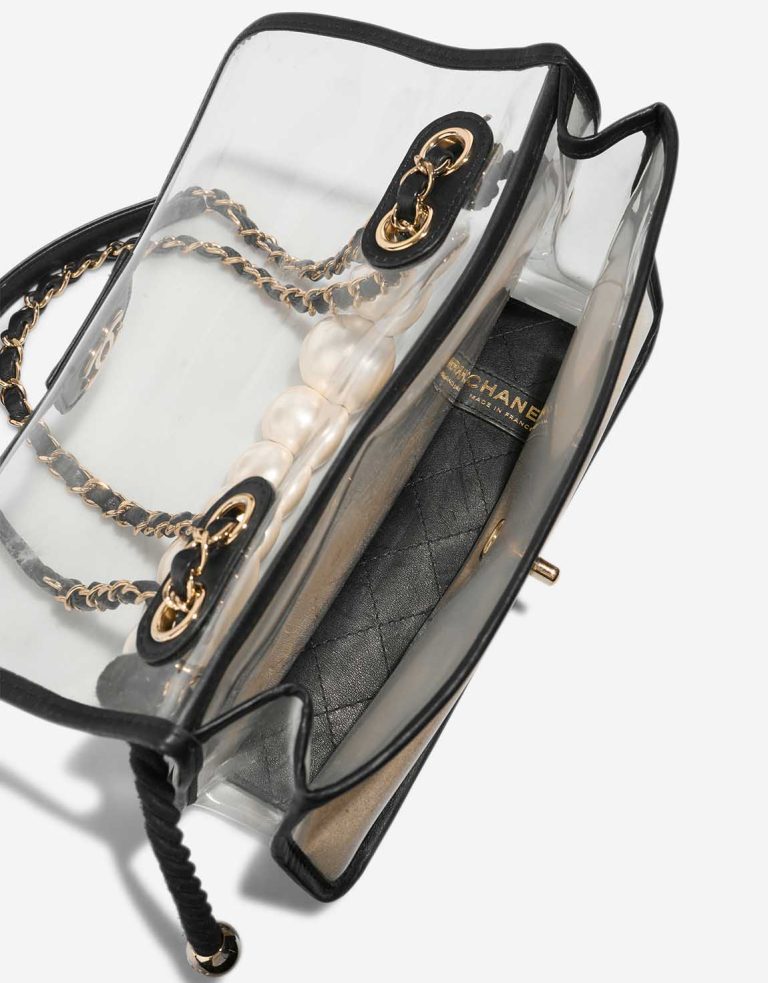 Chanel Timeless 'Sand By The Sea' Medium Lamb / PVC / Pearls Black / Beige Inside | Sell your designer bag