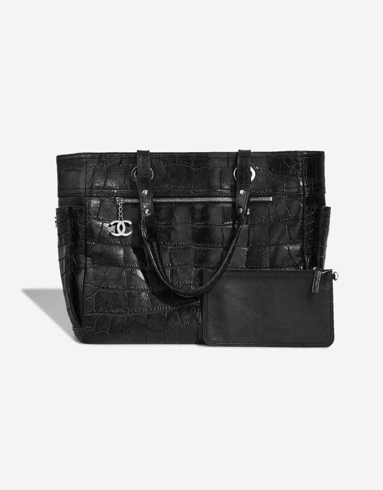 Chanel Shopper Biarritz Large Crocodile Black Front | Sell your designer bag