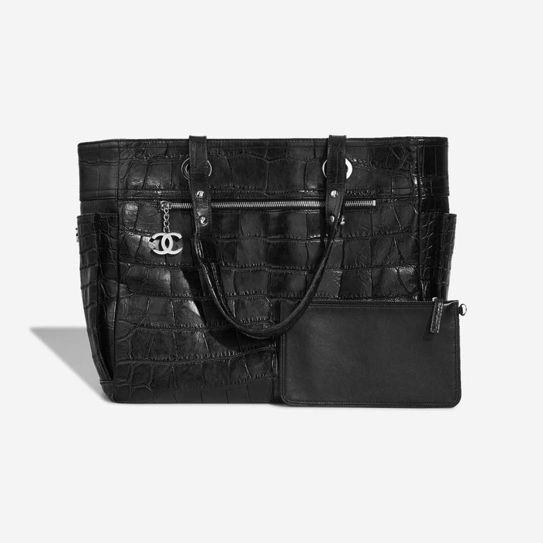 Chanel Shopper Biarritz Large Crocodile Black Front | Sell your designer bag