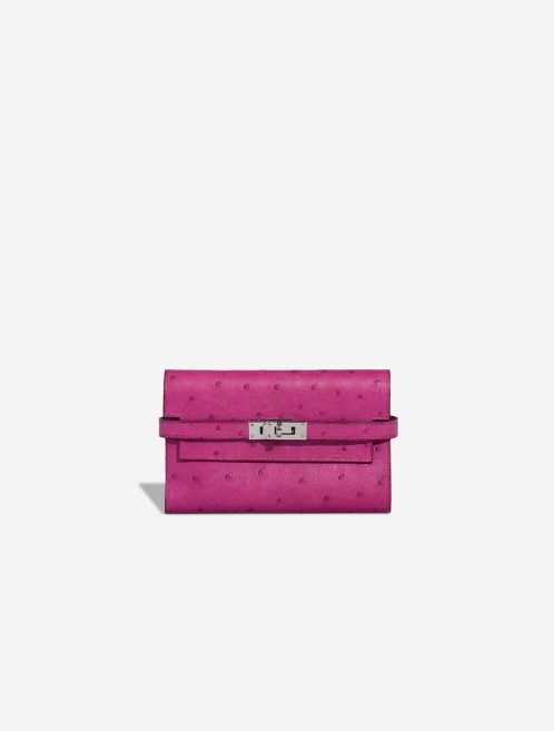 Hermès Kelly Depliant Wallet Medium Ostrich Rose Pourpre Front | Sell your designer bag