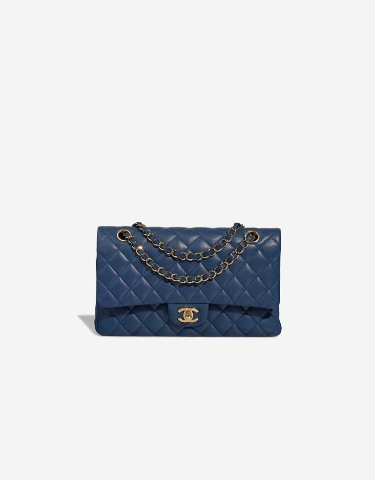 Chanel Timeless Medium Lamb Dark Blue Front | Sell your designer bag