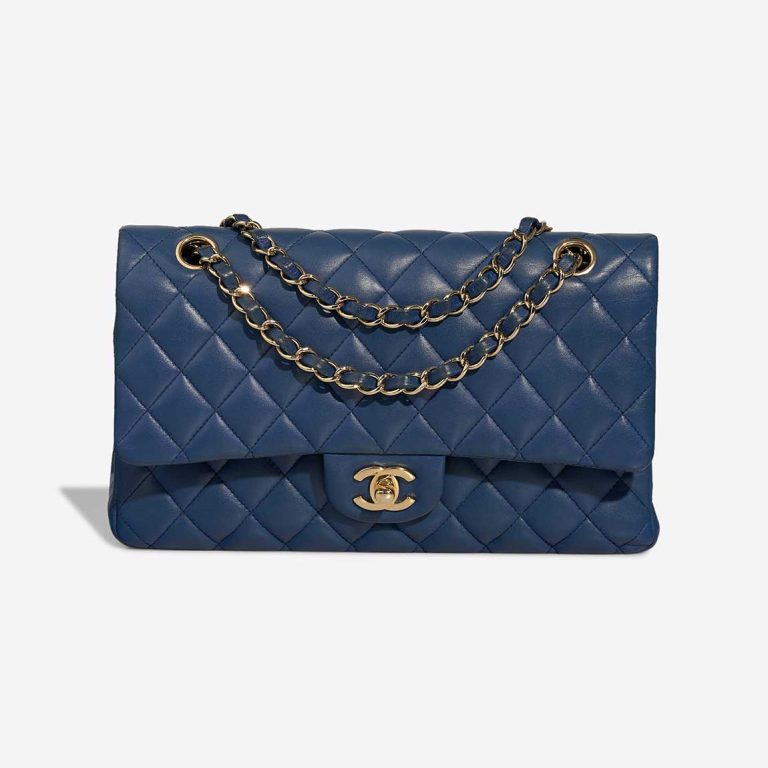 Chanel Timeless Medium Lammleder Dark Blue Front | Verkaufen Sie Ihre Designer-Tasche