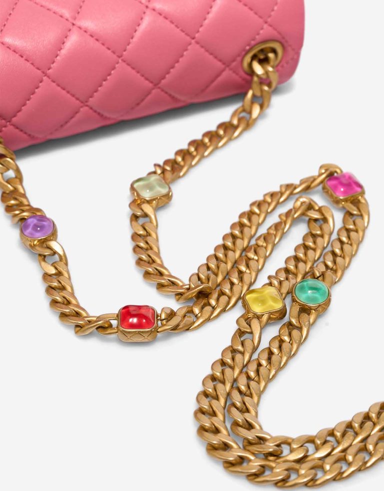 Chanel Timeless Mini Square Pearl Samba Lamb Pink Signes d'usure | Vendez votre sac de créateur