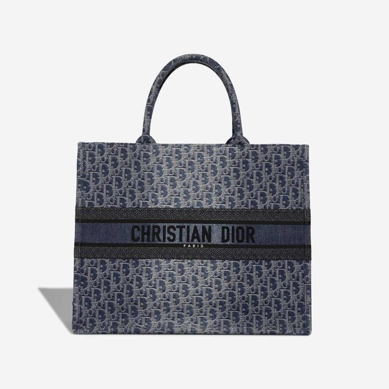 Dior Book Tote Large Fabric Blue Front | Verkaufen Sie Ihre Designertasche