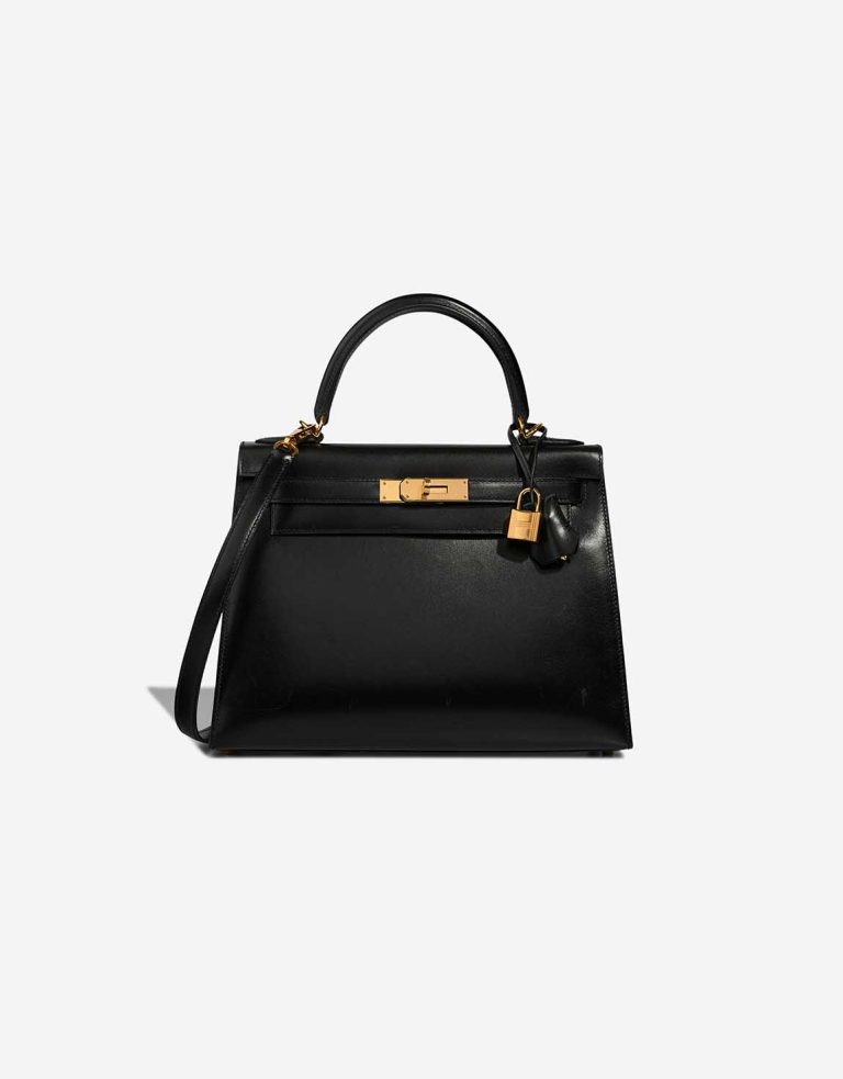 Hermès Kelly 28 Box Calf Black Front | Sell your designer bag