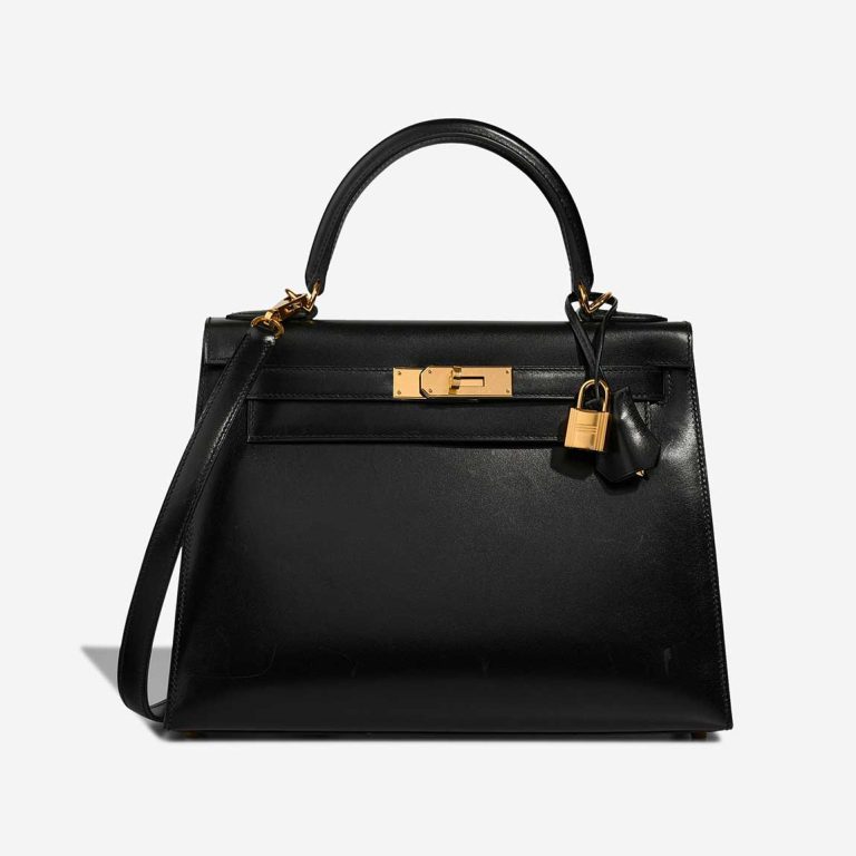 Hermès Kelly 28 Box Calf Black Front | Sell your designer bag