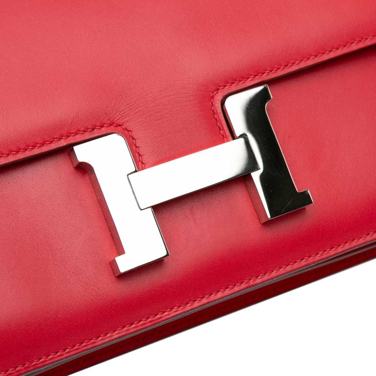 Hermès Constance Elan Box Leather Rouge Casaque Closing System | Vendez votre sac de créateur