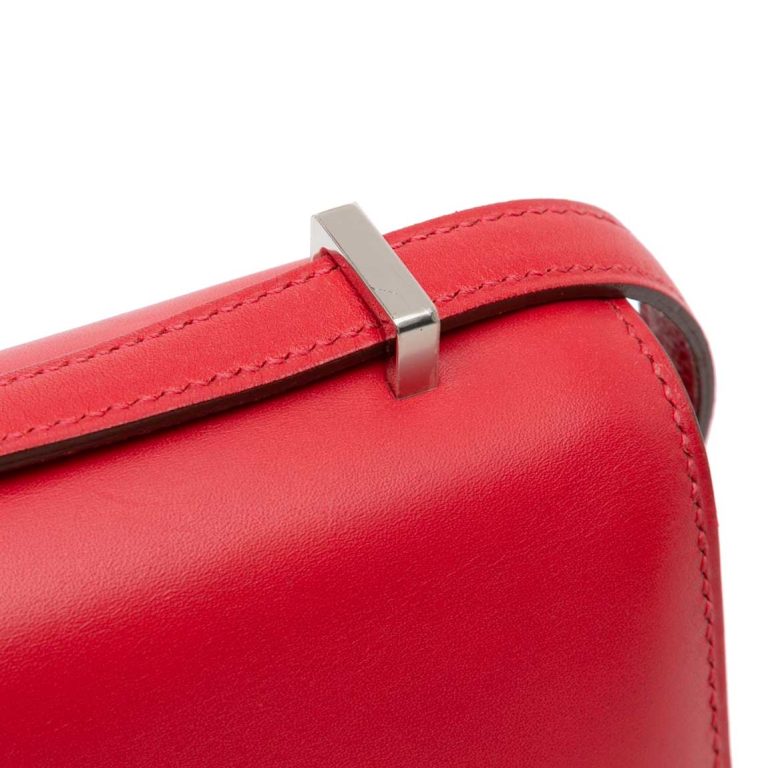 Hermès Constance Elan Box Leather Rouge Casaque Signes d'usure | Vendre votre sac de créateur