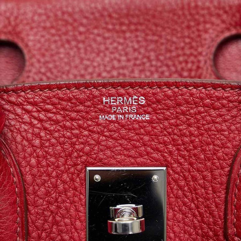 Hermès Birkin 30 Clémence Rouge Garance Logo | Verkaufen Sie Ihre Designertasche