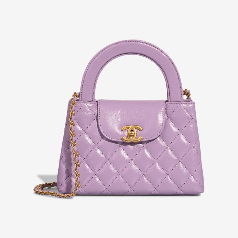 Chanel Kelly Medium Veau froissé Violet Front | Vendez votre sac de créateur