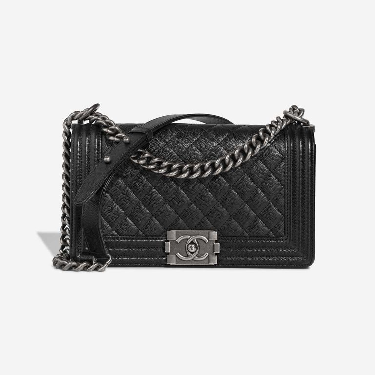 Chanel Boy Medium Caviar Black Front | Sell your designer bag