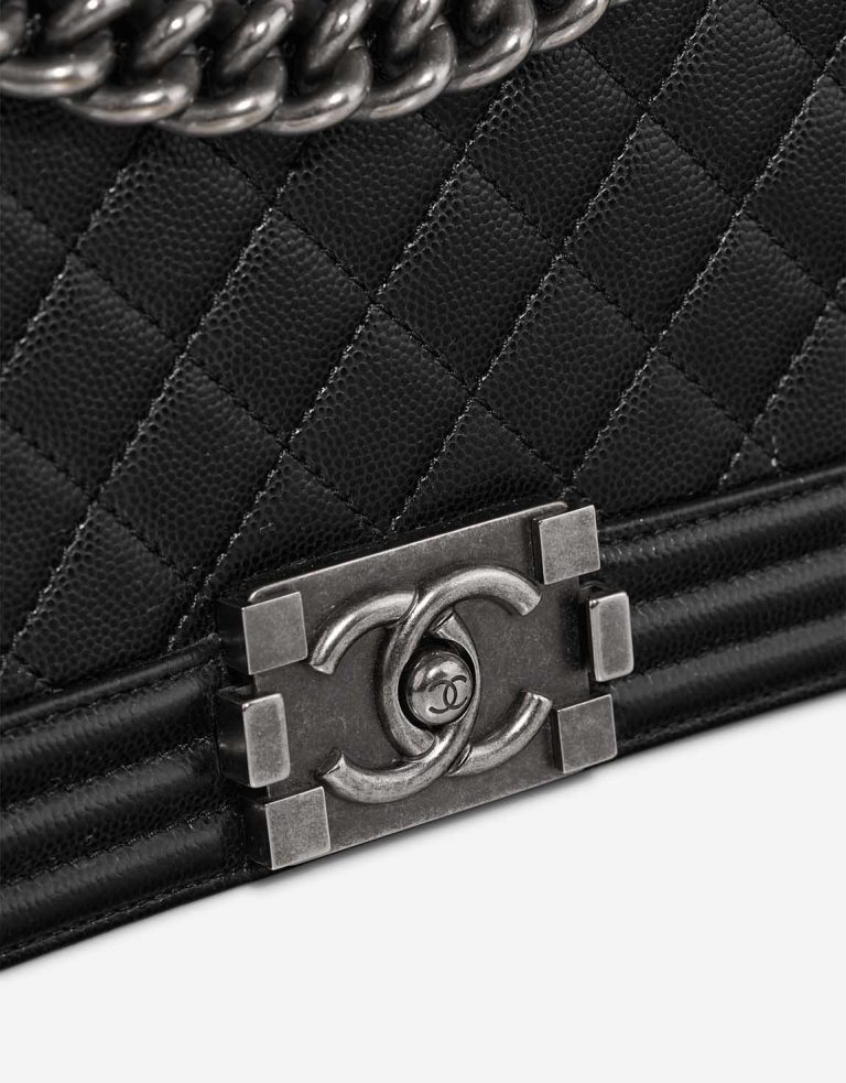 Chanel Boy Medium Caviar Black Closing System | Sell your designer bag