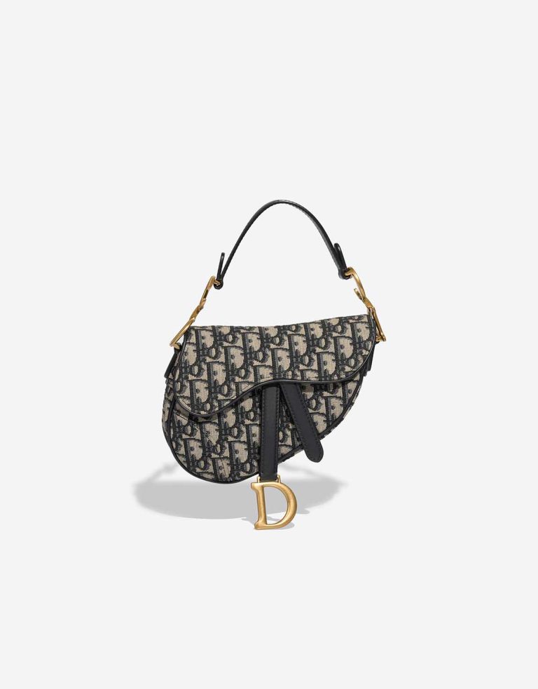 Dior Saddle Mini Oblique Jacquard Blue Front | Sell your designer bag