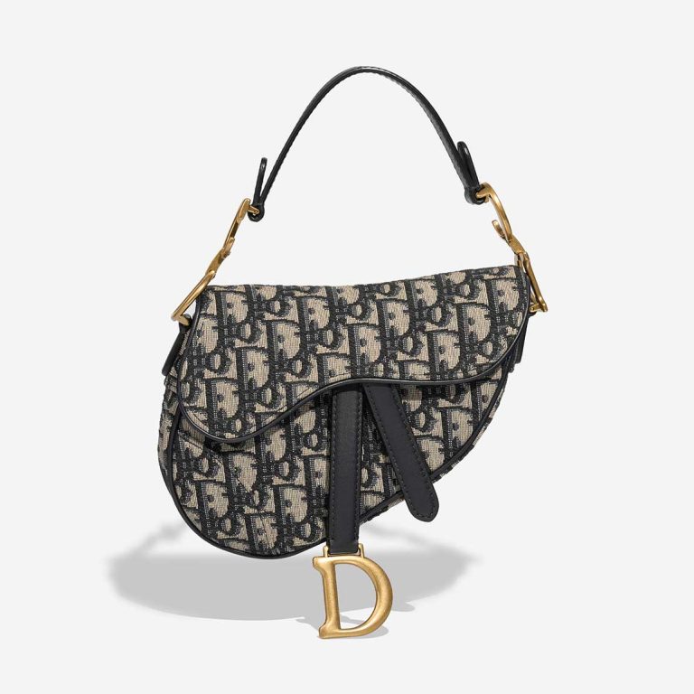 Dior Saddle Mini Oblique Jacquard Blue Front | Sell your designer bag