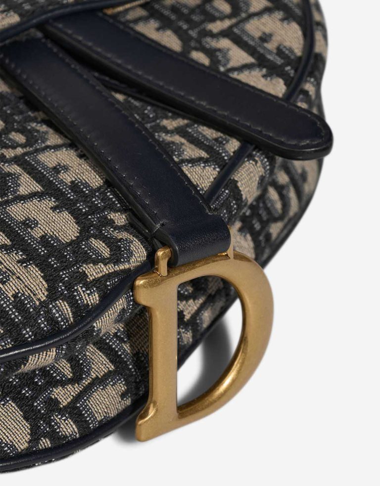 Dior Saddle Mini Oblique Jacquard Blue Closing System | Sell your designer bag