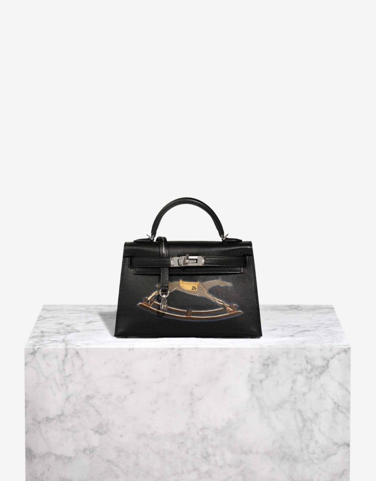 Hermès Kelly Mini Cheval De Bois Tadelakt Black Front | Sell your designer bag