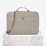 Chanel Timeless Briefcase Caviar Grey Front | Sell your designer bag