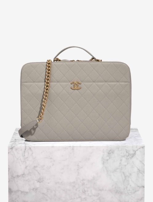 Chanel Timeless Briefcase Caviar Grey Front | Sell your designer bag