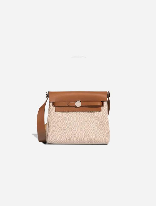 Hermès Herbag Mini Vache Hunter / Toile Naturel / Écru Front | Sell your designer bag