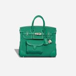 Hermès Birkin Cargo 25 Toile Goeland / Swift Vert Vertigo Front | Sell your designer bag