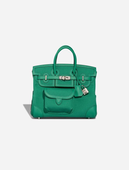 Hermès Birkin Cargo 25 Toile Goeland / Swift Vert Vertigo Front | Sell your designer bag